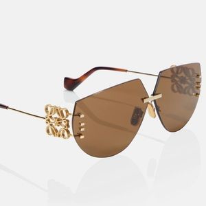 LOEWE Anagram LW40049U Brown Gold Metal Sunglasses